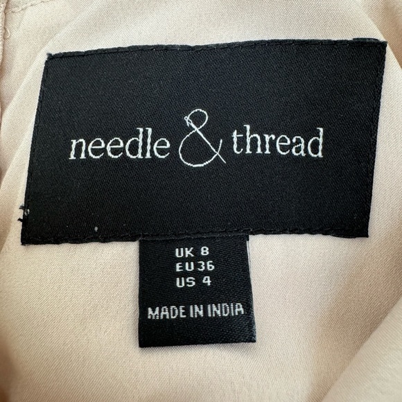 Needle & Thread Lattice Rose Mini Dress In Blush, Size‎ 4 - Picture 7 of 12